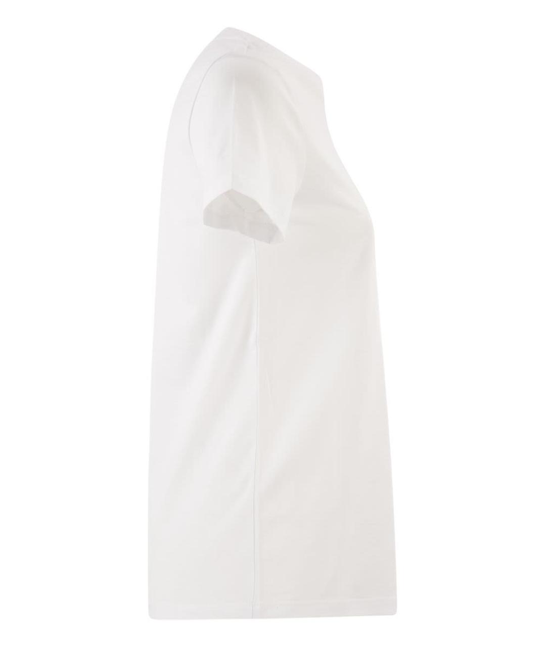 MAX MARA Белая хлопковая футболка, фото 3