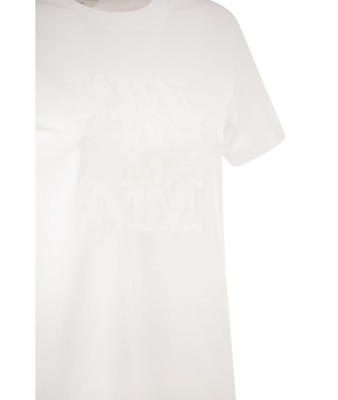 MAX MARA Белая хлопковая футболка, фото 4