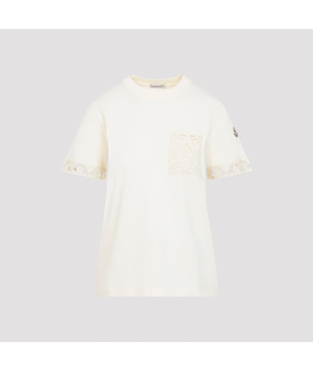 MONCLER Белая хлопковая футболка, фото 2