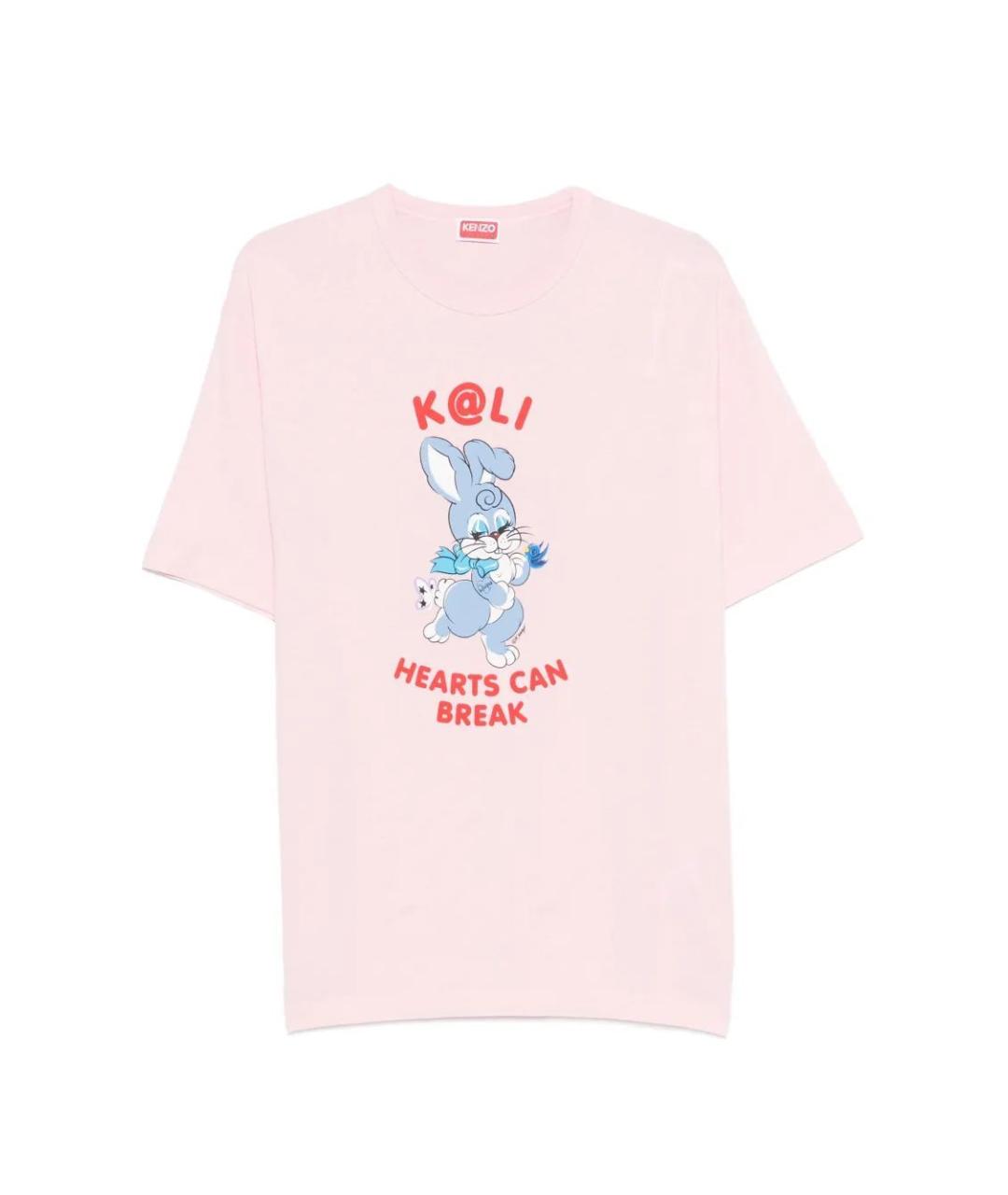 KENZO Розовая хлопковая футболка, фото 1