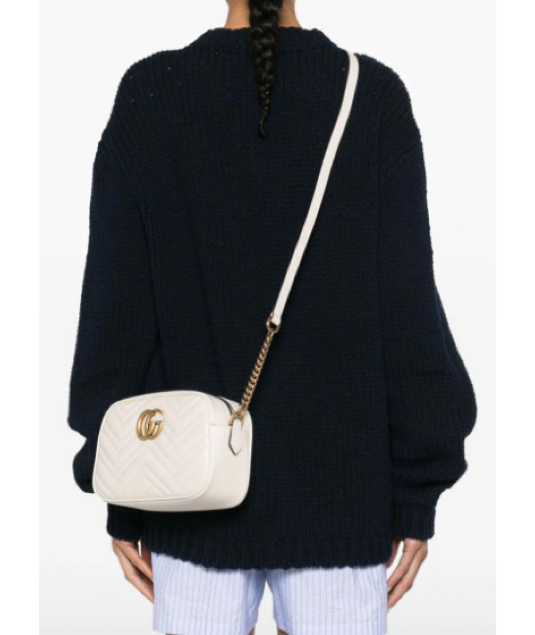 GUCCI Белая кожаная сумка через плечо, фото 2