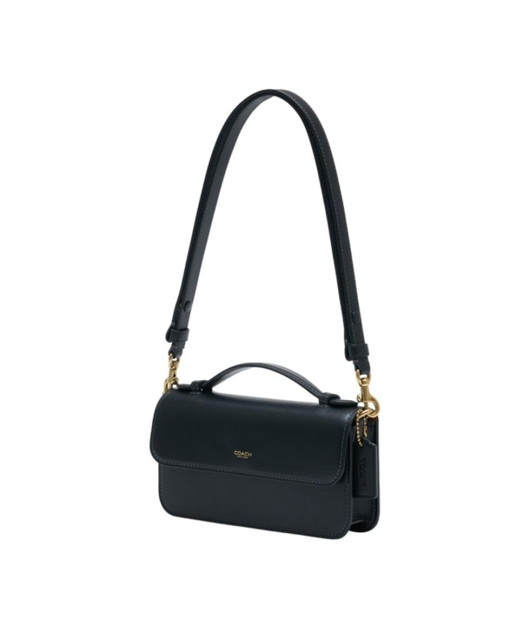 COACH Черная кожаная сумка через плечо, фото 2