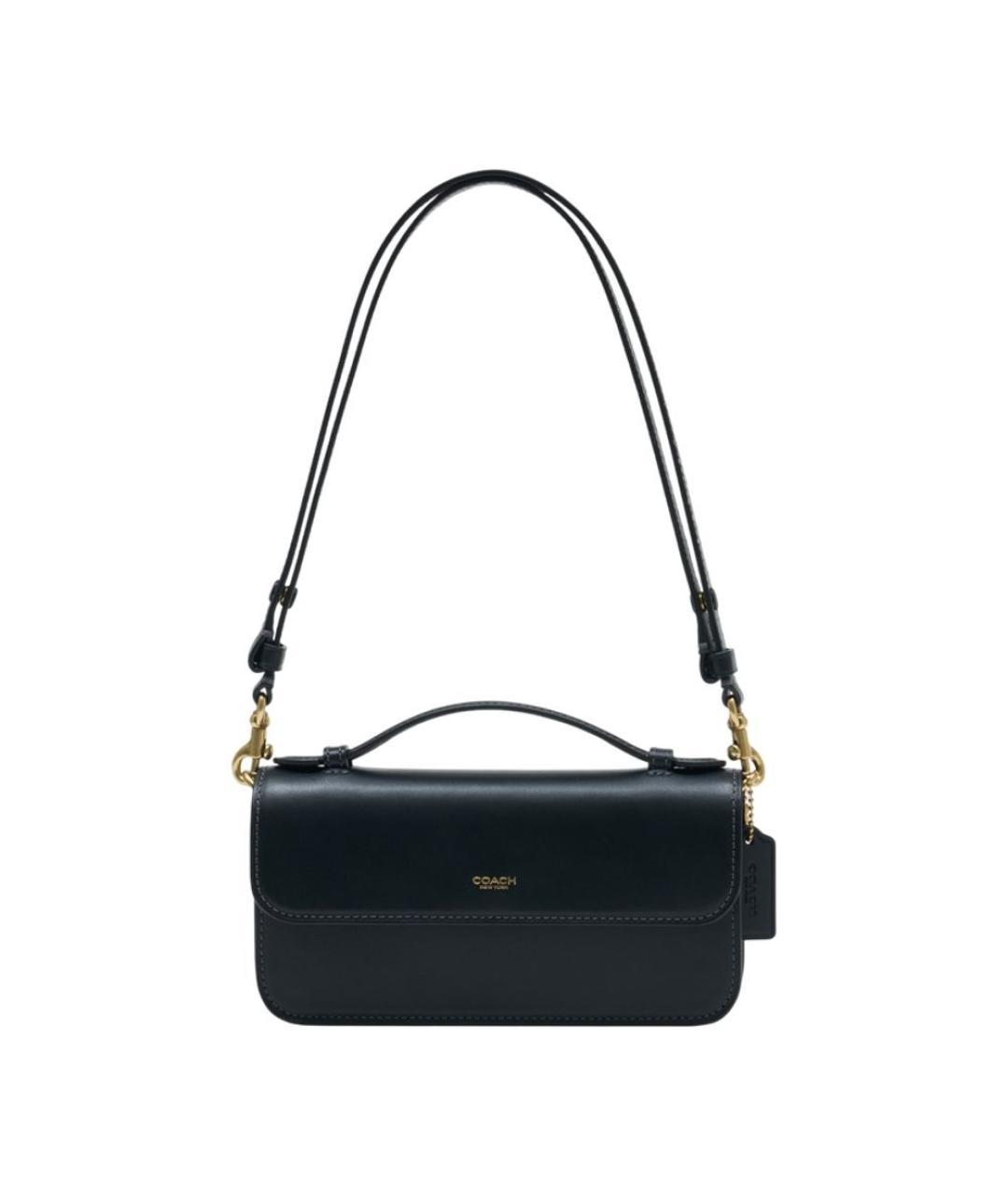 COACH Черная кожаная сумка через плечо, фото 3