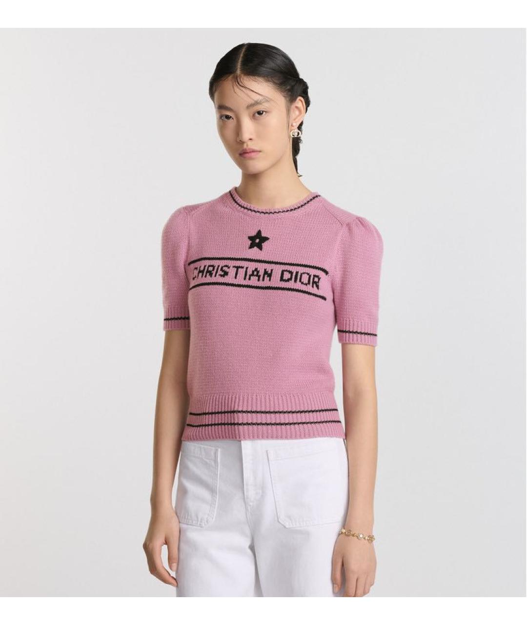 CHRISTIAN DIOR Розовый джемпер / свитер, фото 3