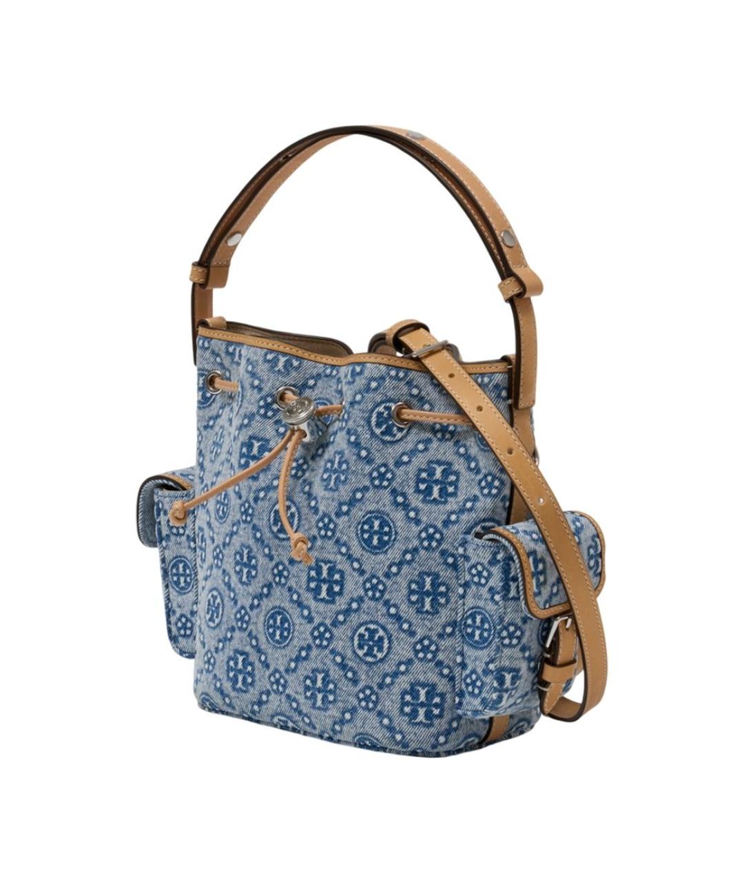 TORY BURCH Синяя хлопковая сумка через плечо, фото 2