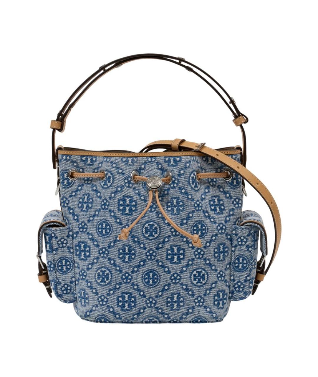 TORY BURCH Синяя хлопковая сумка через плечо, фото 1