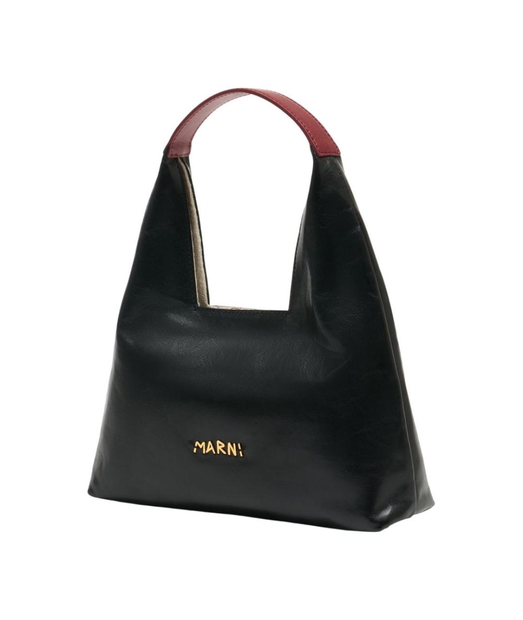 MARNI Черная кожаная сумка через плечо, фото 2