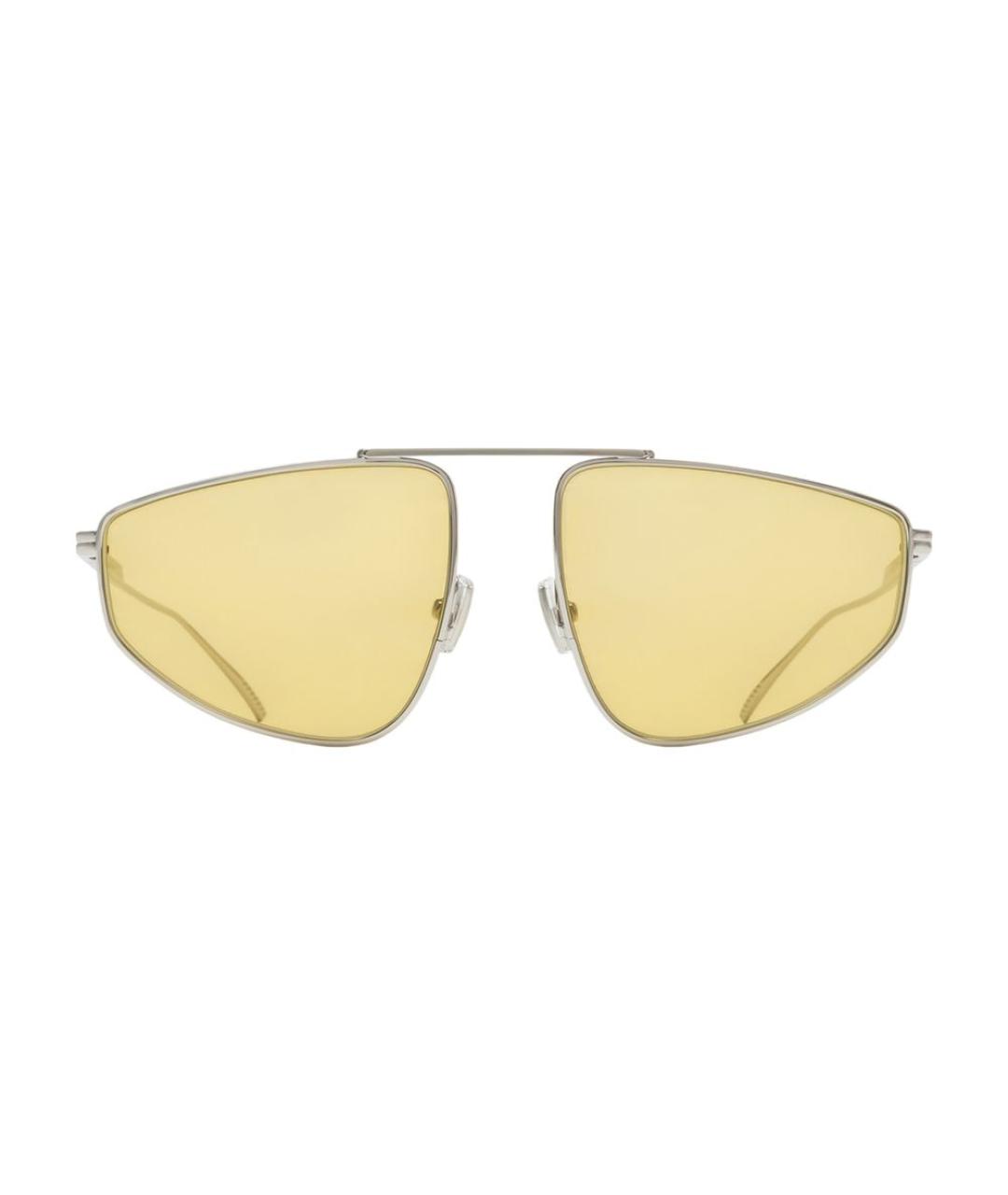 BOTTEGA VENETA Серебряные металлические солнцезащитные очки, фото 1