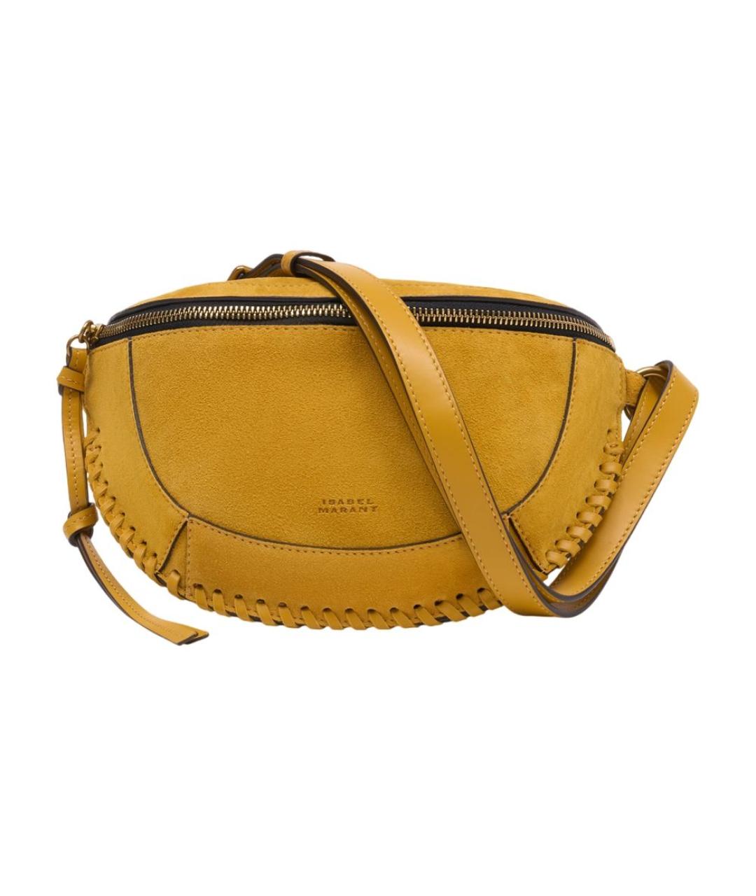 ISABEL MARANT Желтая кожаная поясная сумка, фото 1