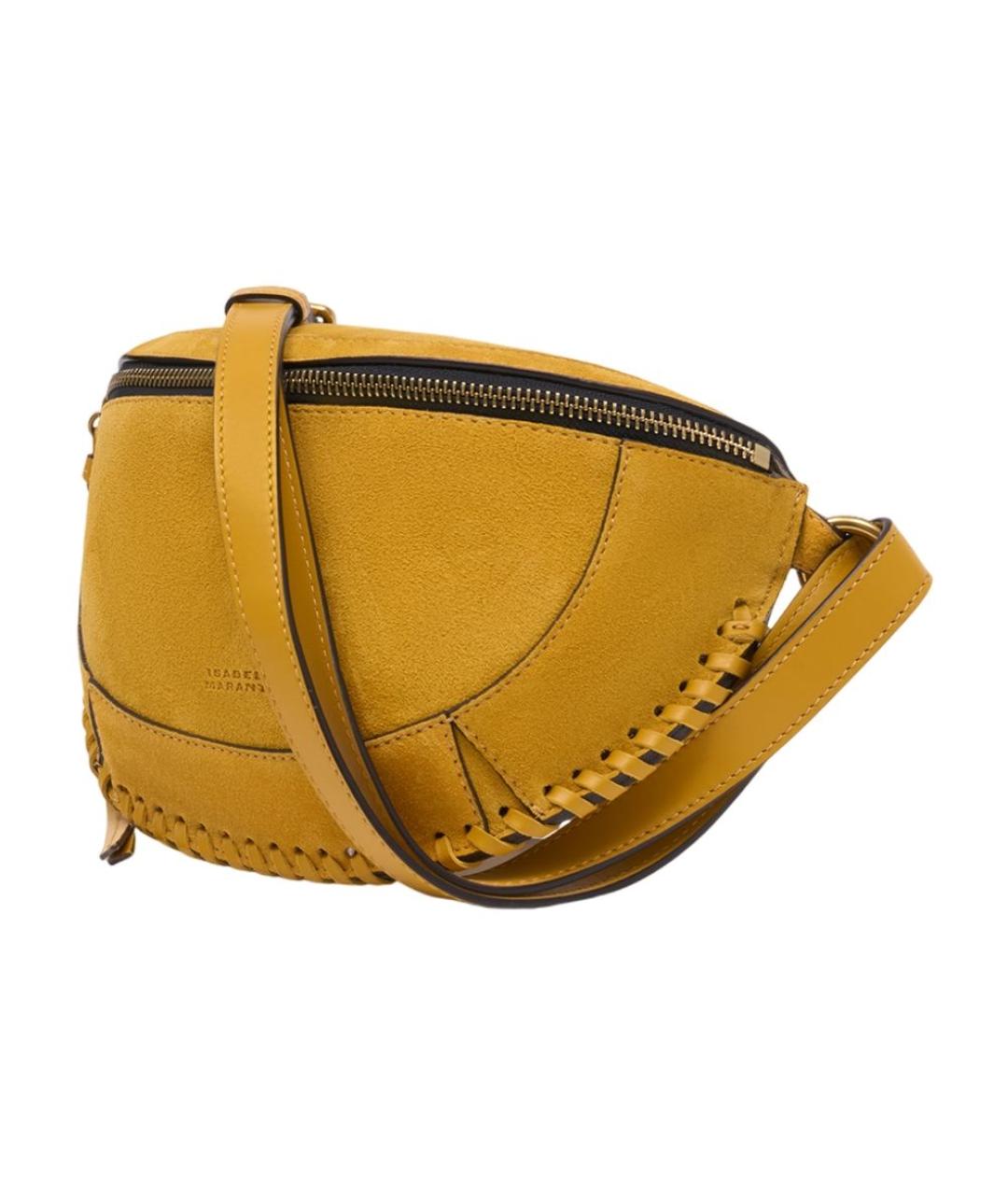 ISABEL MARANT Желтая кожаная поясная сумка, фото 2