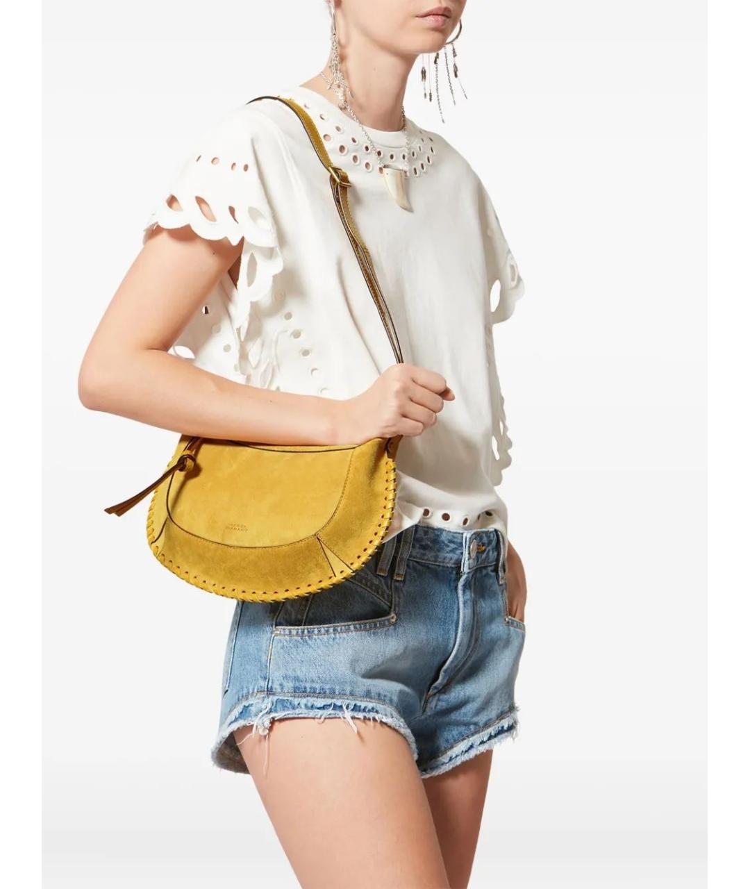 ISABEL MARANT Желтая кожаная сумка через плечо, фото 2