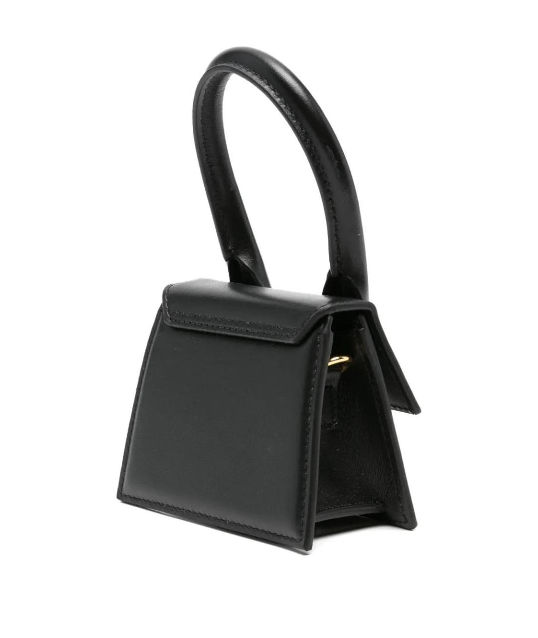 JACQUEMUS Черная кожаная сумка через плечо, фото 3