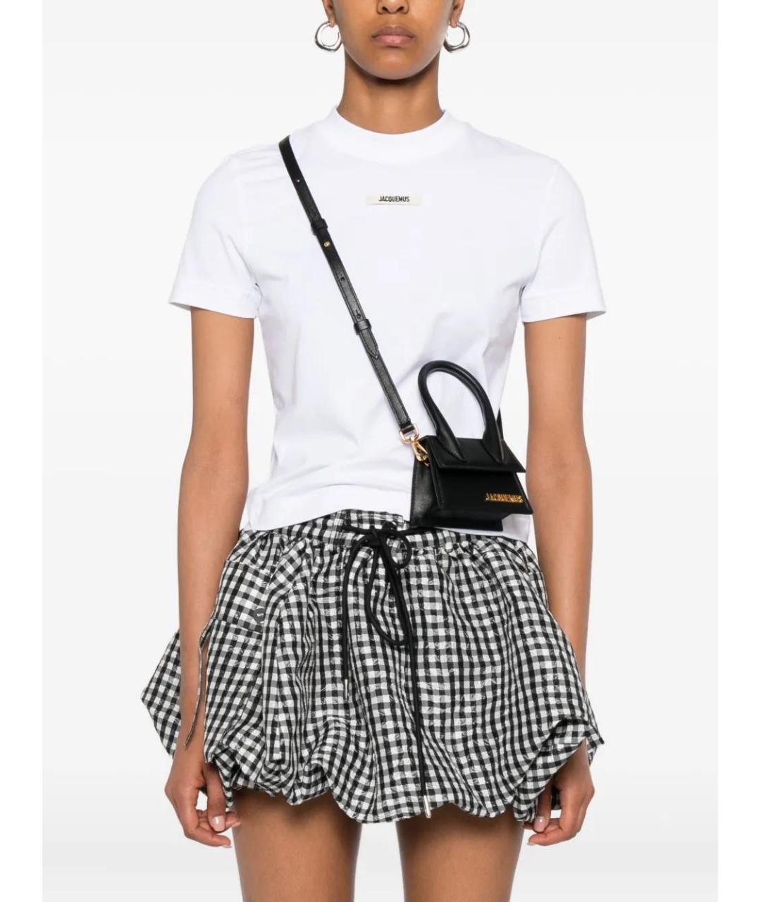 JACQUEMUS Черная кожаная сумка через плечо, фото 2
