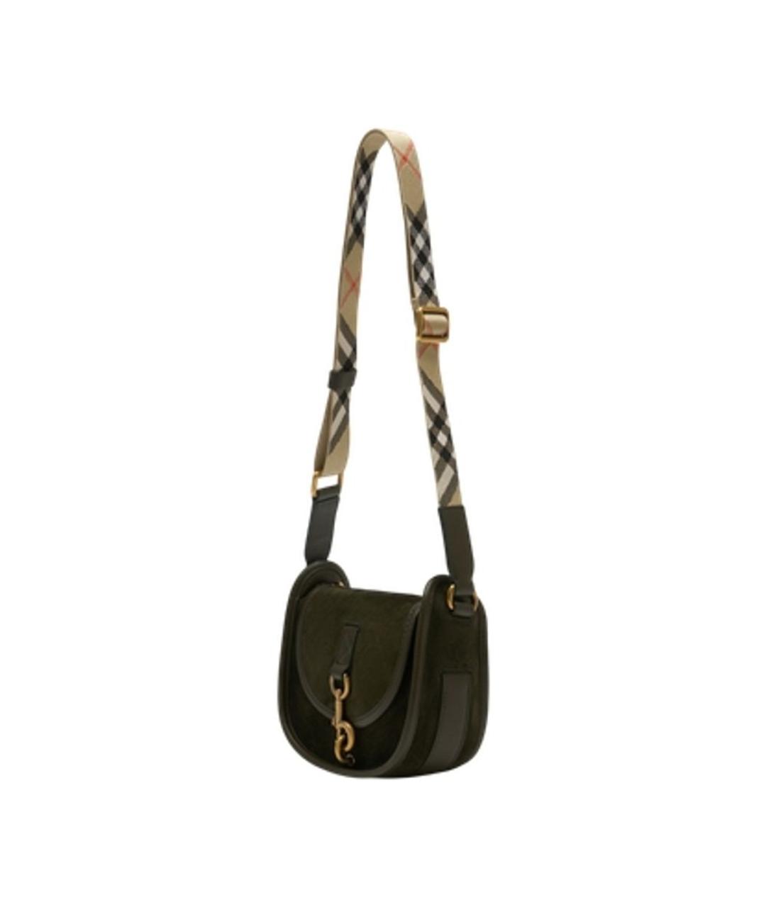 BURBERRY Зеленая замшевая сумка через плечо, фото 2