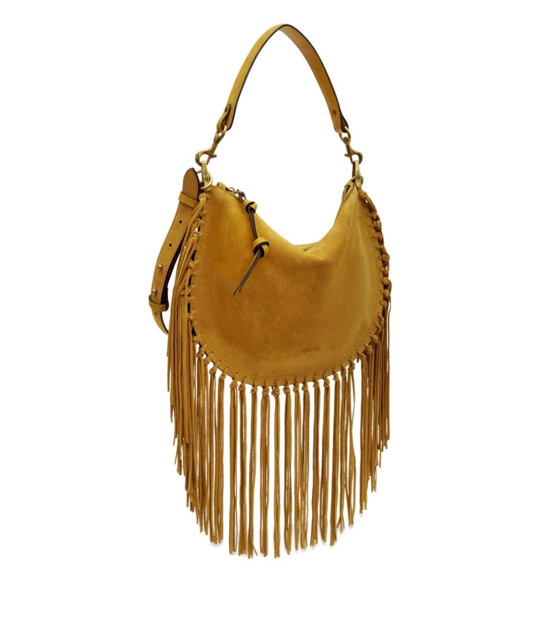 ISABEL MARANT Желтая замшевая сумка через плечо, фото 4