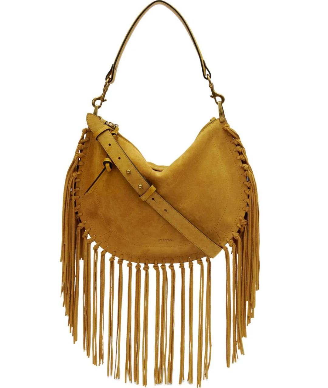 ISABEL MARANT Желтая замшевая сумка через плечо, фото 1