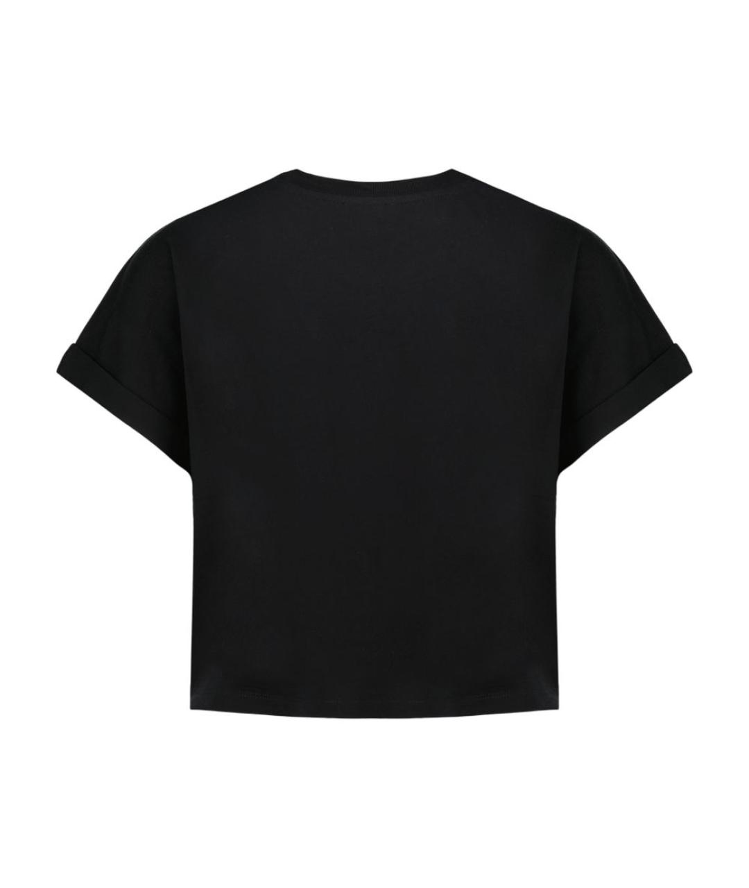 BALMAIN Черная хлопковая футболка, фото 2