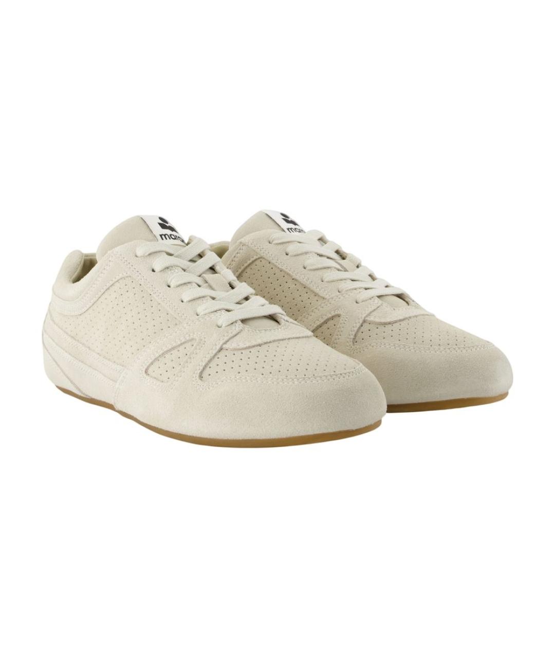 ISABEL MARANT Белые кожаные низкие кроссовки / кеды, фото 2