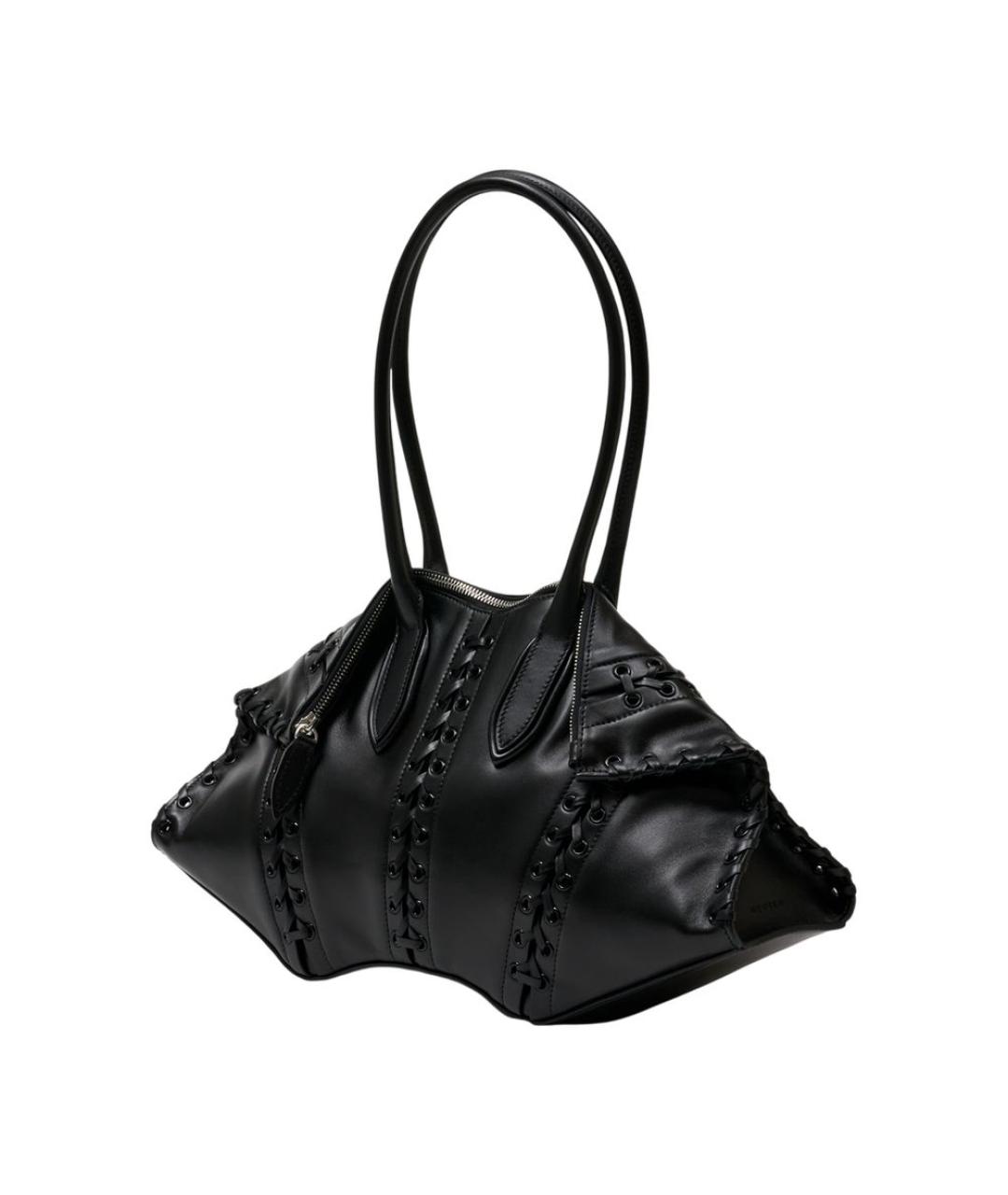 ALEXANDER MCQUEEN Черная кожаная сумка через плечо, фото 2