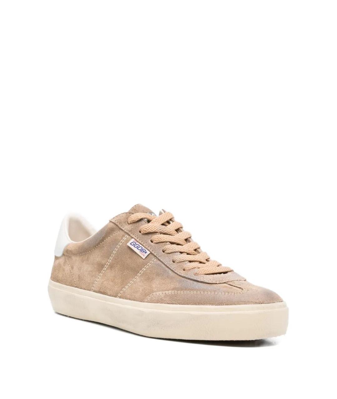 GOLDEN GOOSE DELUXE BRAND Бежевые кожаные низкие кроссовки / кеды, фото 2