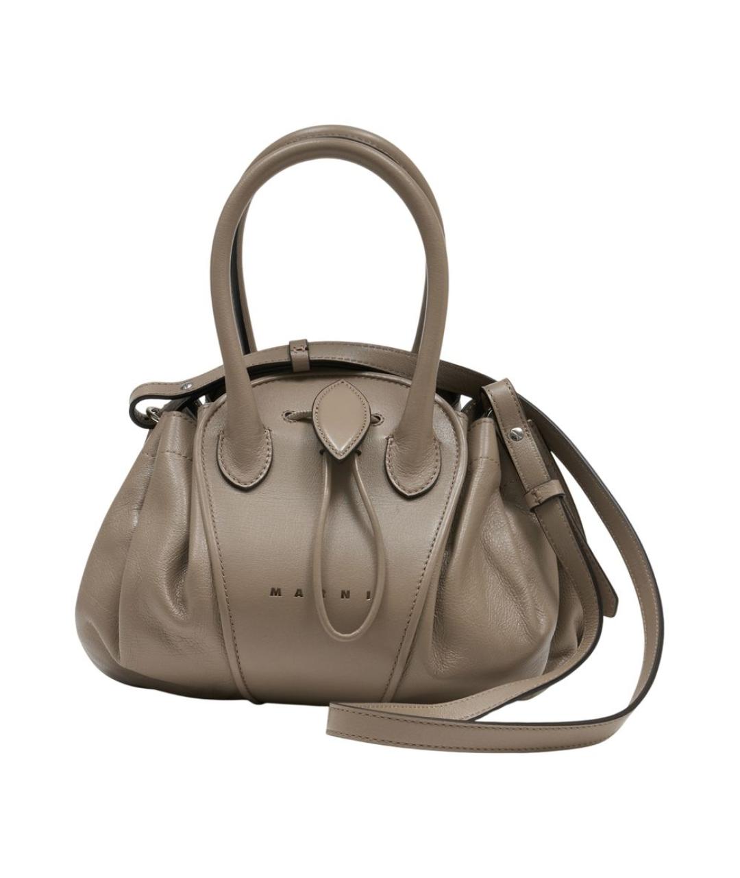 MARNI Бежевая кожаная сумка через плечо, фото 1