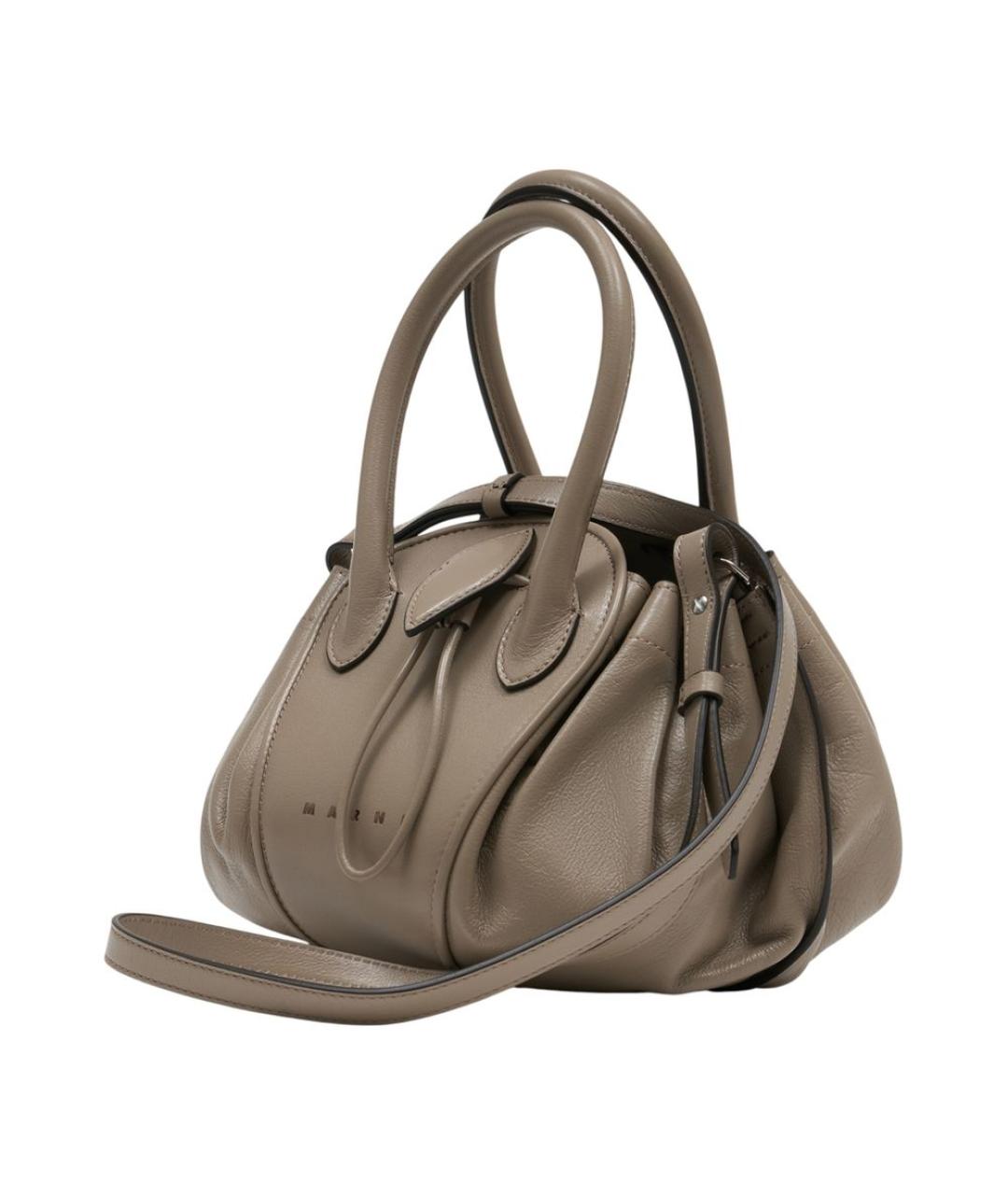 MARNI Бежевая кожаная сумка через плечо, фото 2