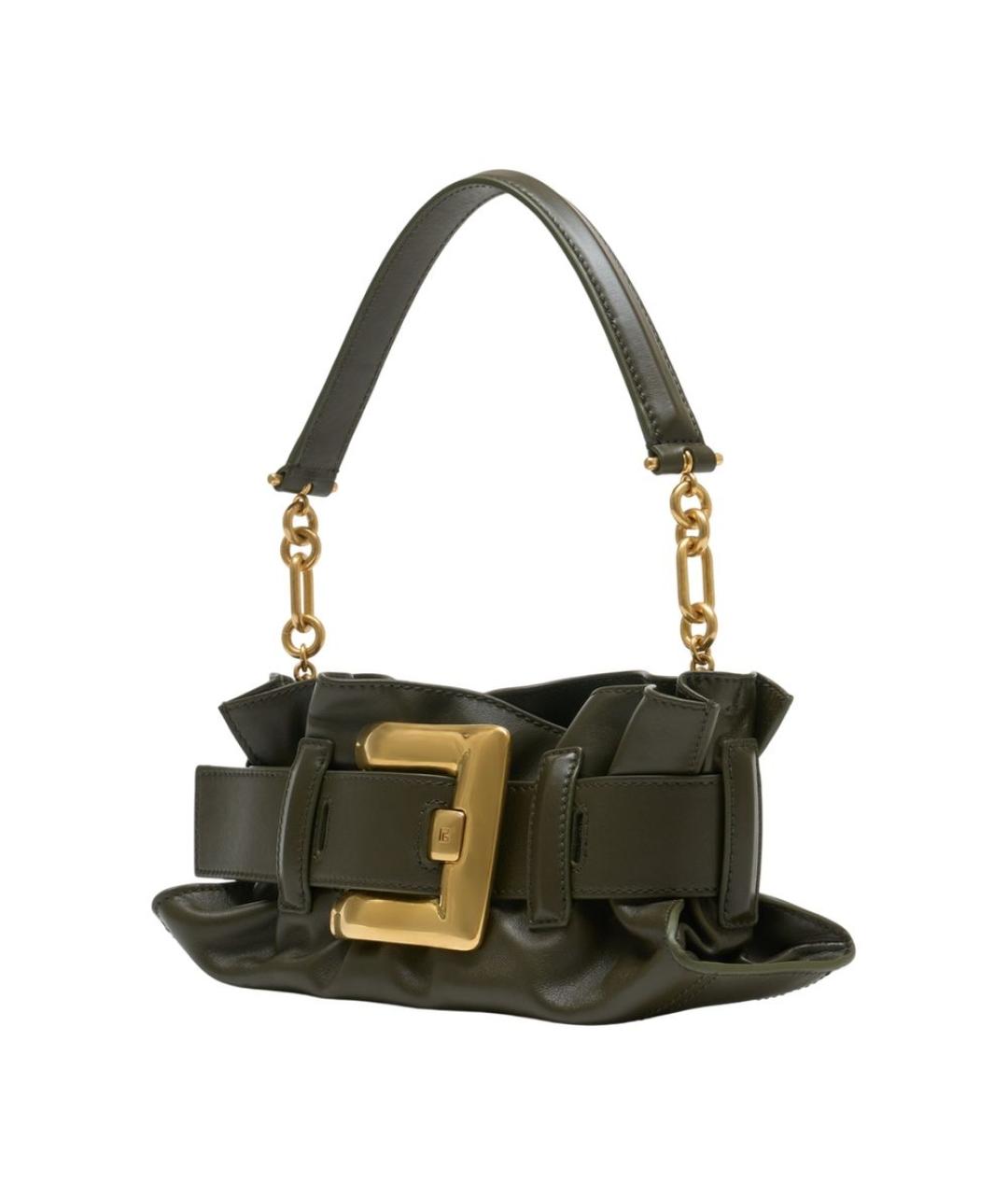 BALMAIN Зеленая кожаная сумка через плечо, фото 2