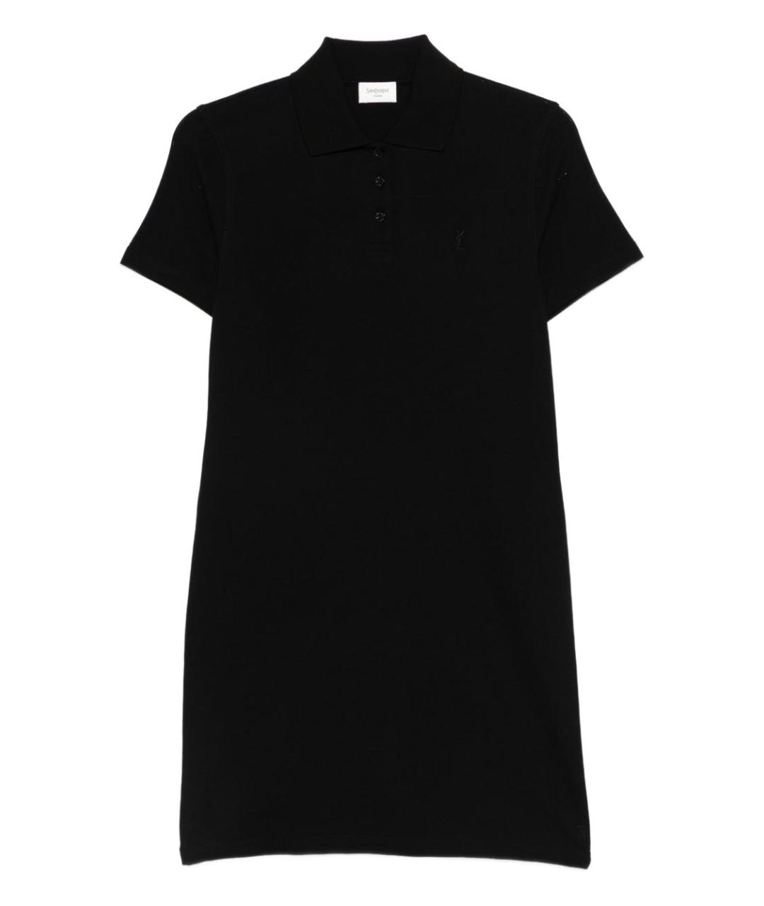 SAINT LAURENT Черное хлопковое повседневное платье, фото 1