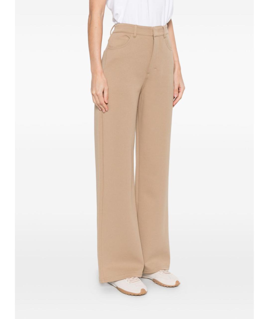 'S MAX MARA Коричневые хлопковые прямые брюки, фото 5