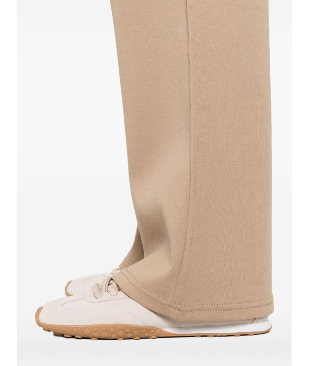 'S MAX MARA Коричневые хлопковые прямые брюки, фото 4