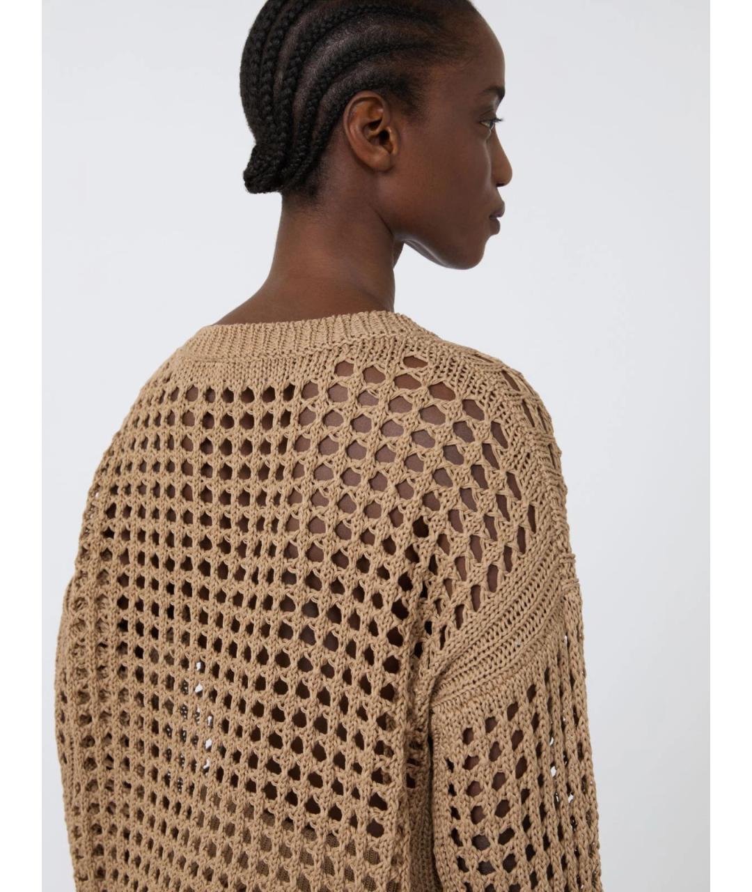 MAX MARA Коричневый хлопковый джемпер / свитер, фото 5