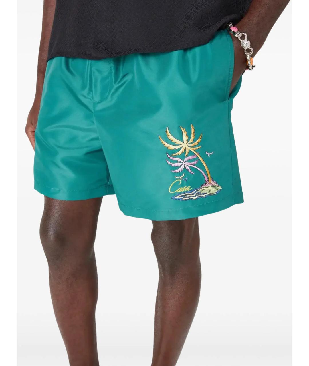 CASABLANCA Зеленые полиэстеровые плавки, фото 5