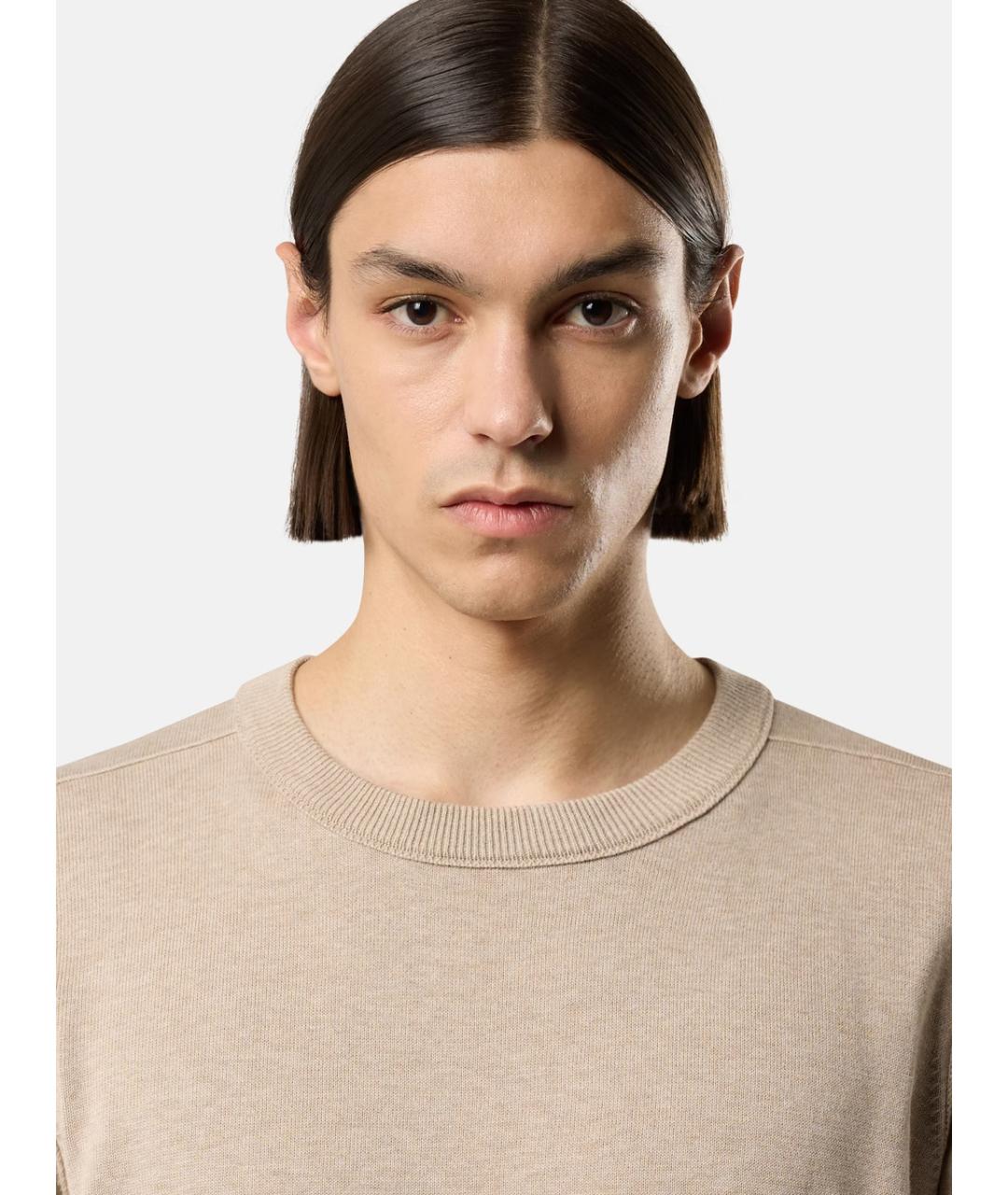 STONE ISLAND Бежевый хлопковый джемпер / свитер, фото 4