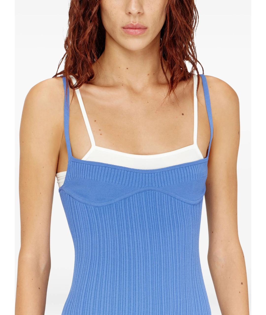 DIESEL Синее вискозное повседневное платье, фото 4