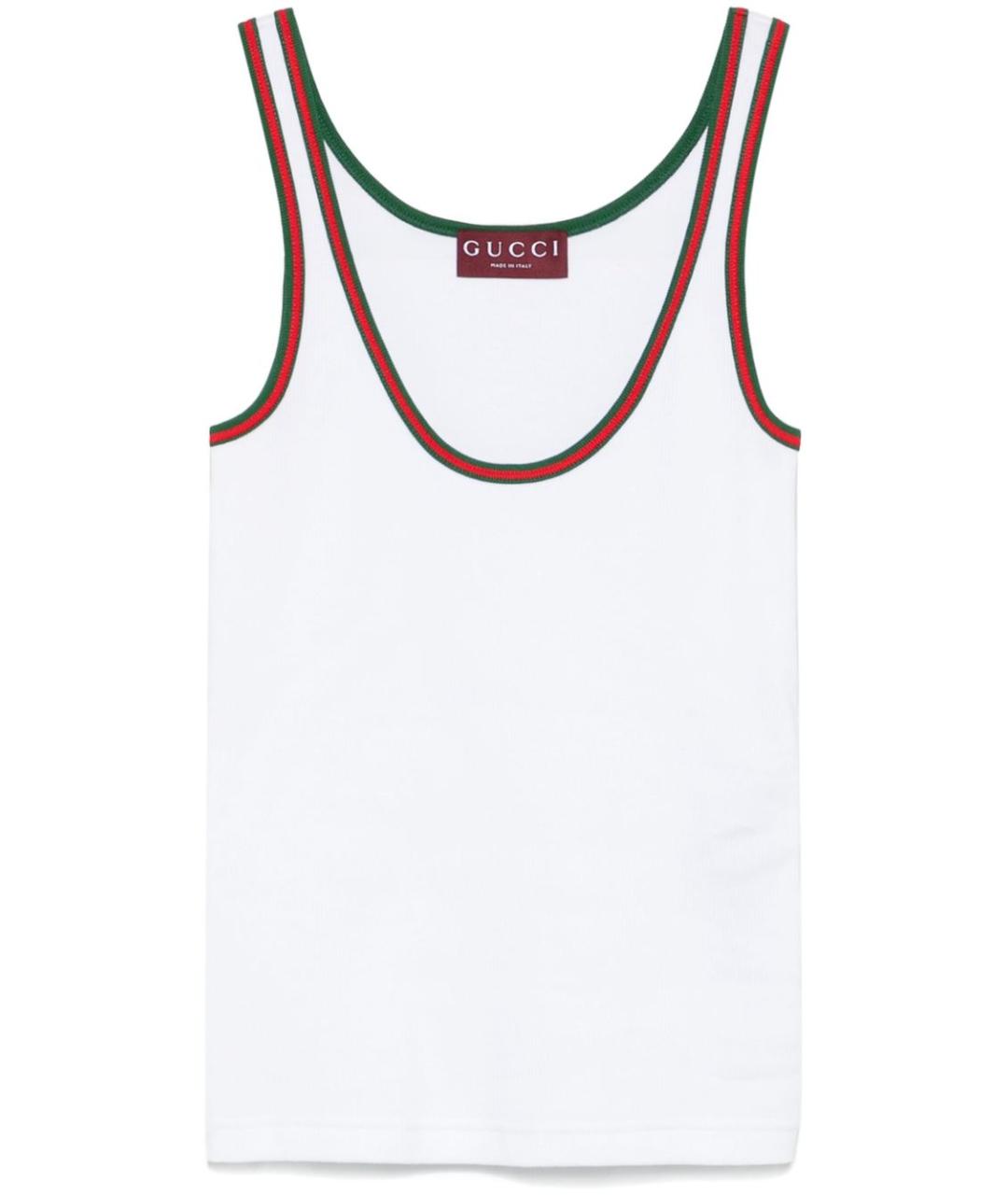 GUCCI Белая хлопковая майка, фото 1