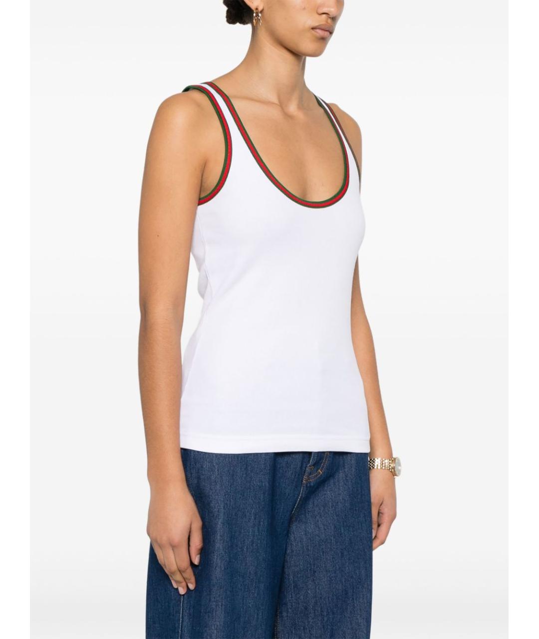 GUCCI Белая хлопковая майка, фото 2