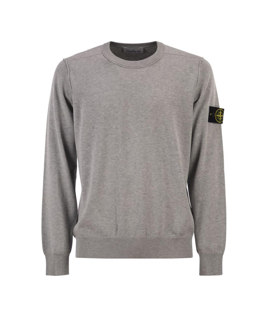 STONE ISLAND Серый хлопковый джемпер / свитер, фото 1