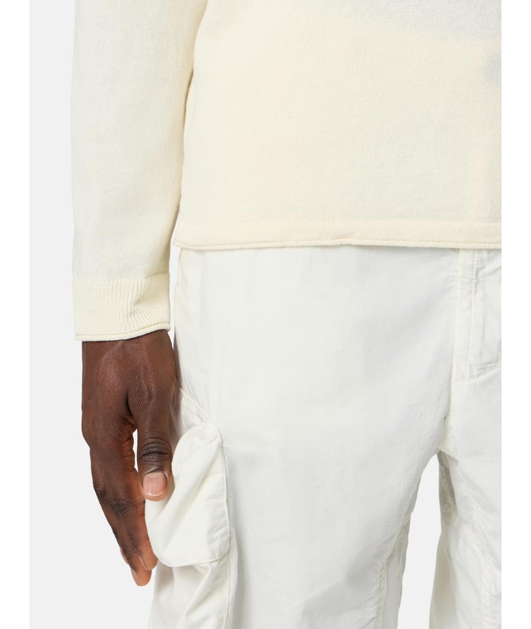 STONE ISLAND Белый хлопковый джемпер / свитер, фото 5