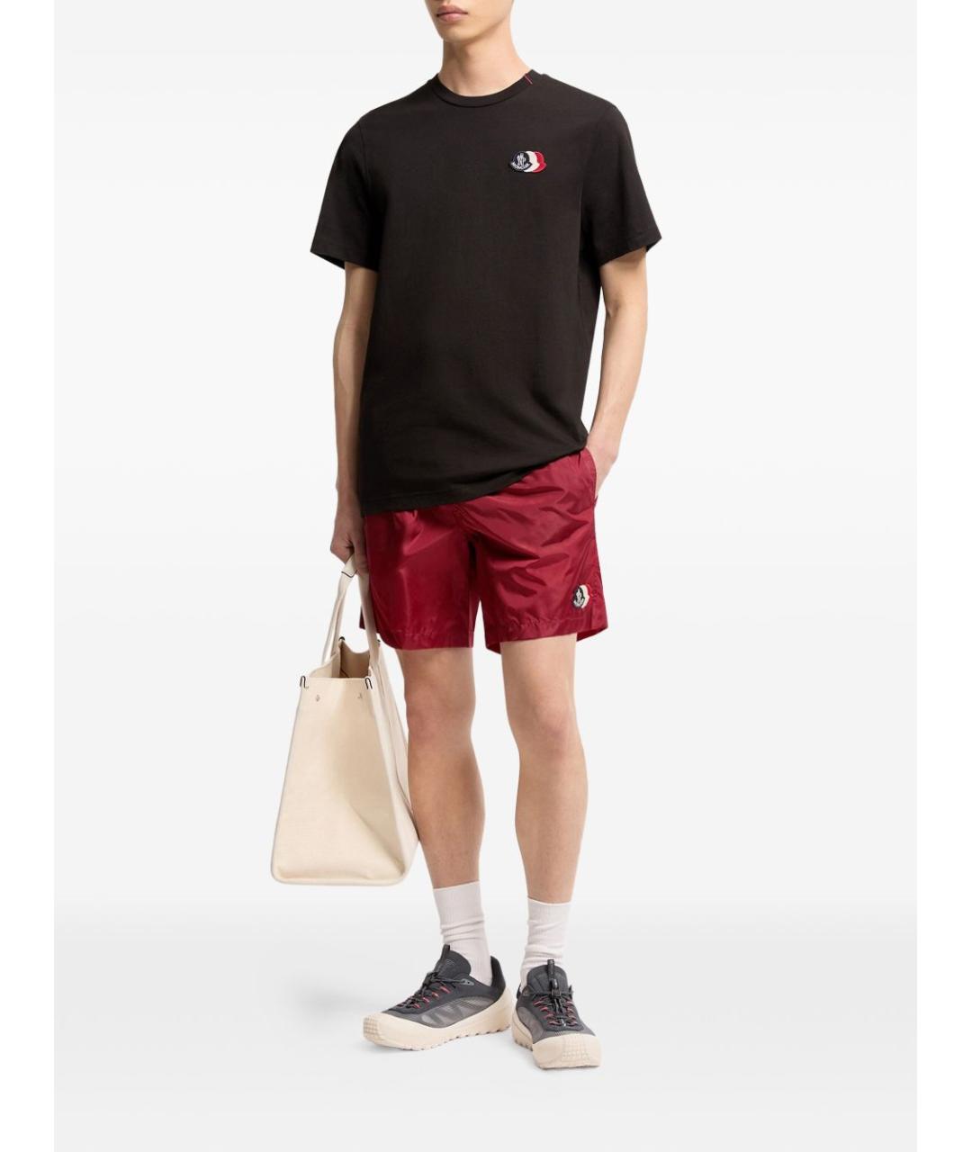 MONCLER Черная хлопковая футболка, фото 2