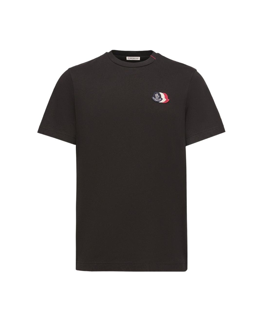MONCLER Черная хлопковая футболка, фото 1