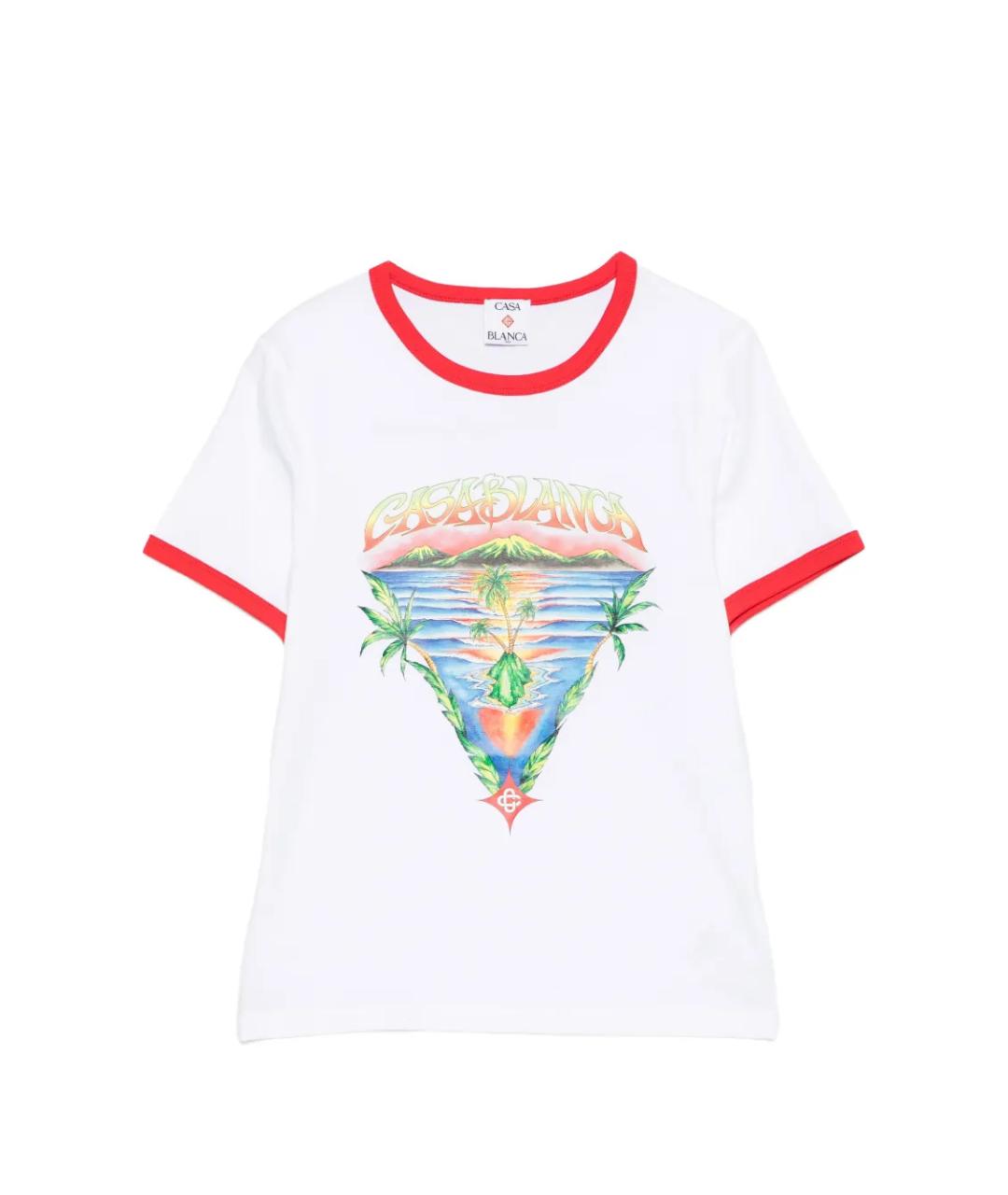 CASABLANCA Белая хлопковая футболка, фото 1