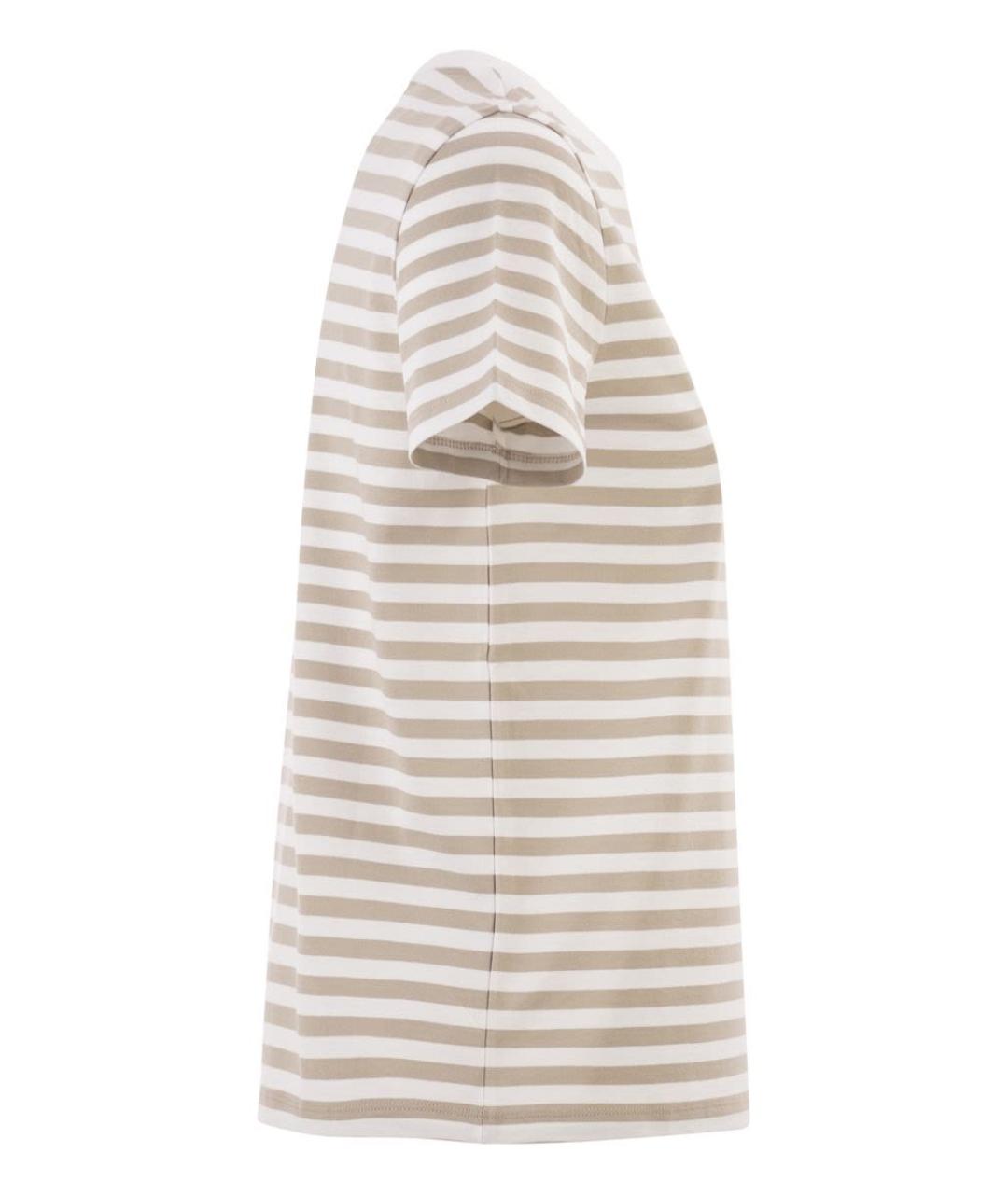MAX MARA Бежевая хлопковая футболка, фото 3