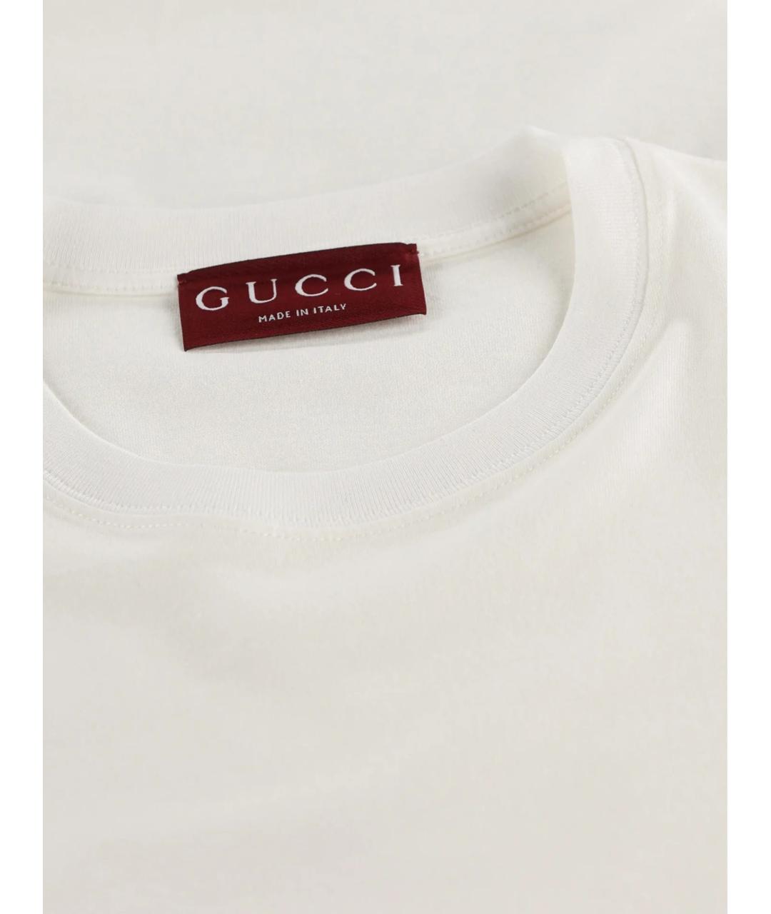 GUCCI Белая хлопковая футболка, фото 3