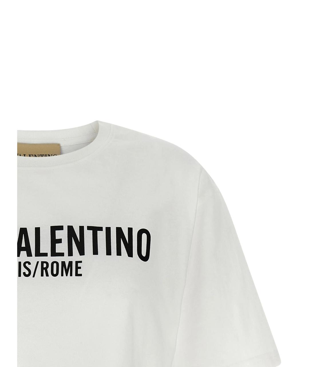 VALENTINO Белая хлопковая футболка, фото 3