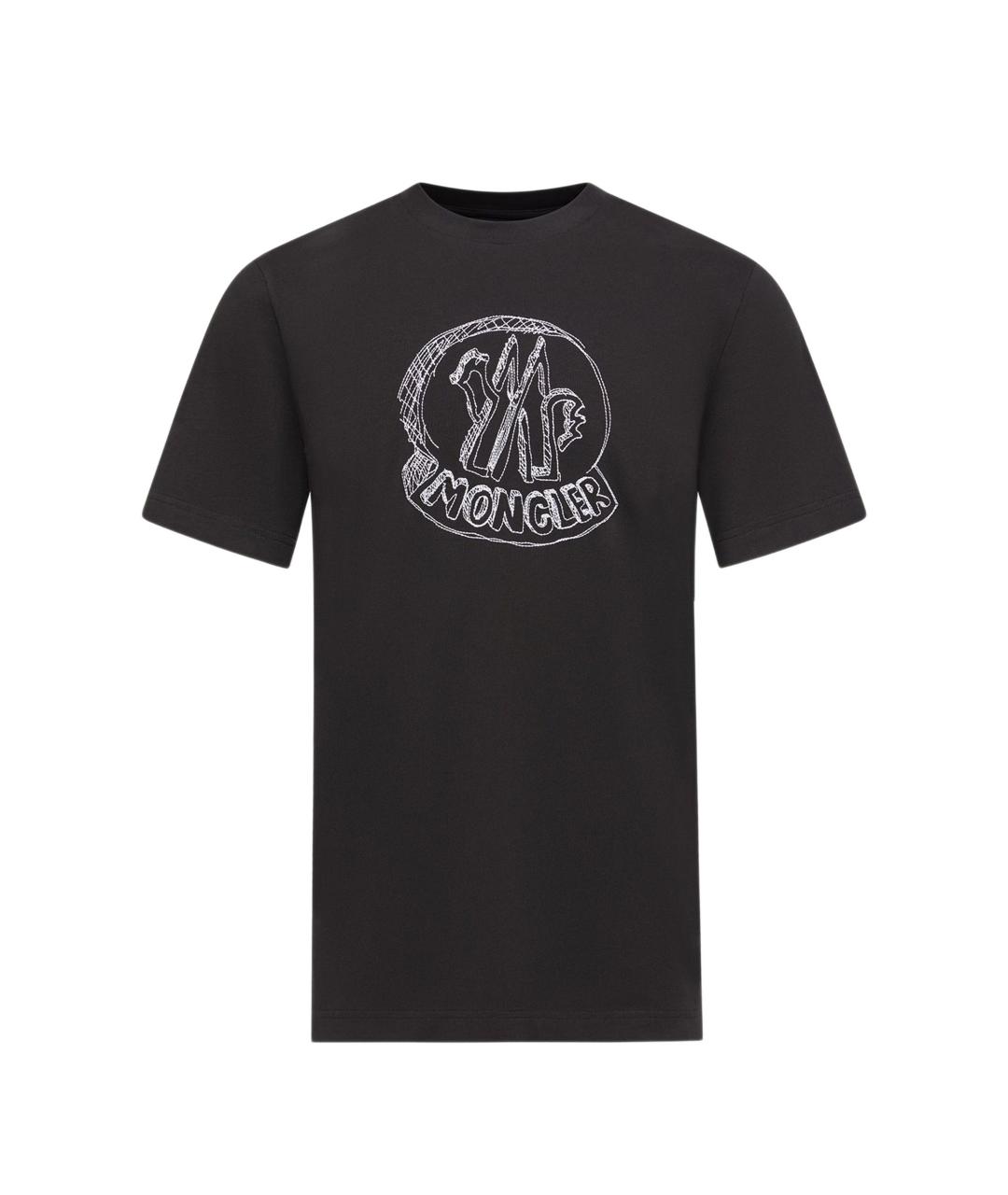 MONCLER Черная хлопковая футболка, фото 1