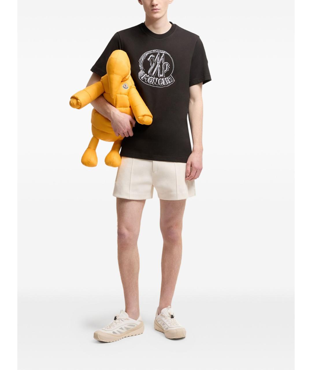 MONCLER Черная хлопковая футболка, фото 4