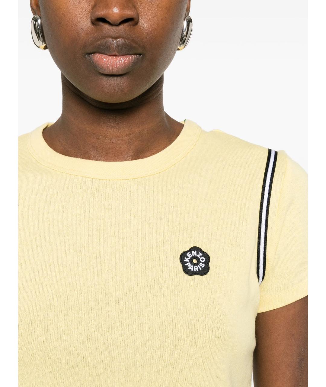KENZO Желтая хлопковая футболка, фото 5