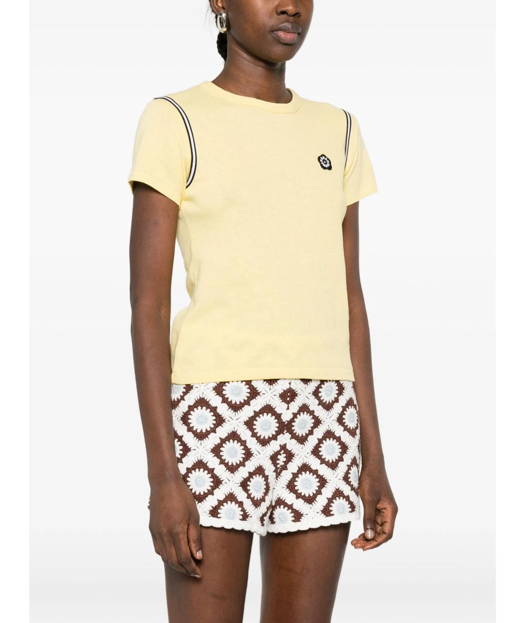 KENZO Желтая хлопковая футболка, фото 4