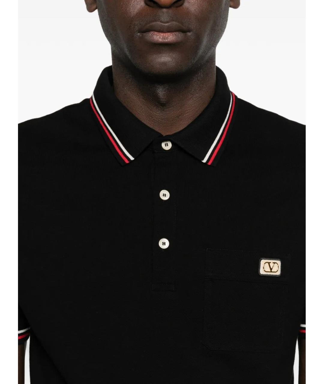 VALENTINO Черная хлопковая футболка, фото 5