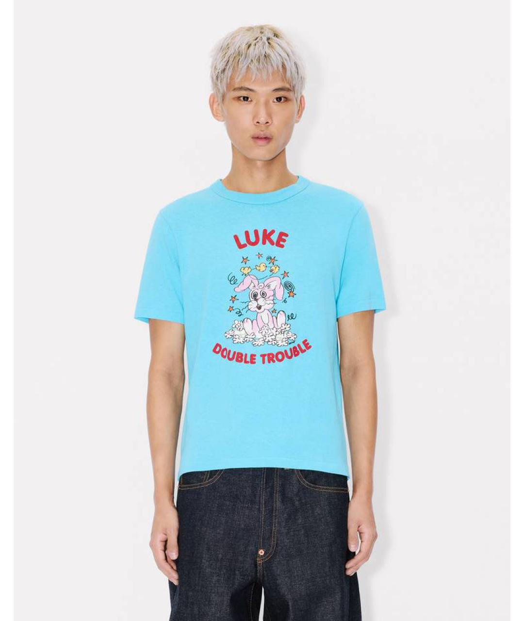 KENZO Синяя хлопковая футболка, фото 3